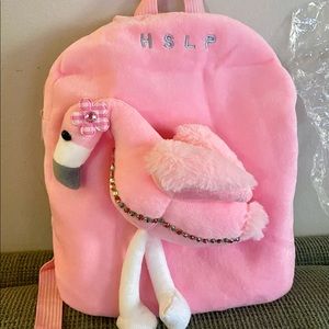Kids flamingo plush bag